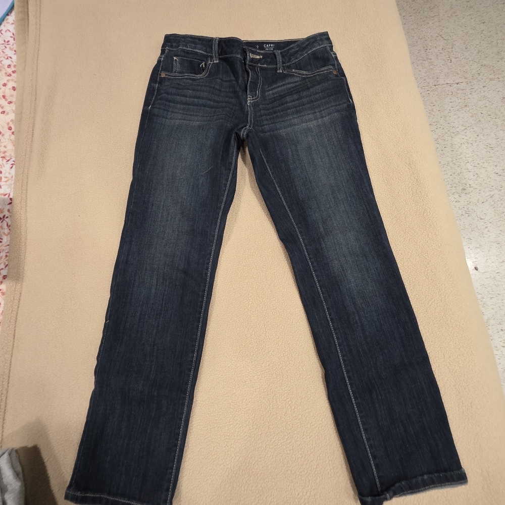 Simply Vera Vera Wang Indigo Skinny Capri Jeans Mid Rise